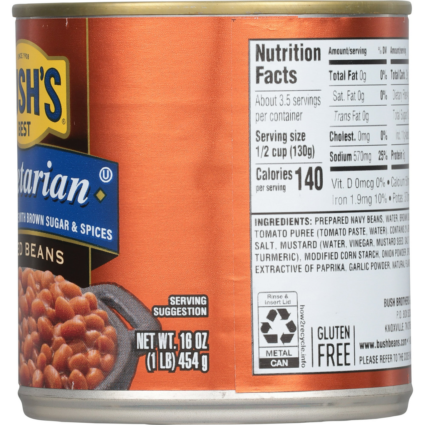 Bush's Vegetarian Baked Beans, Canned Beans, 16 oz Can