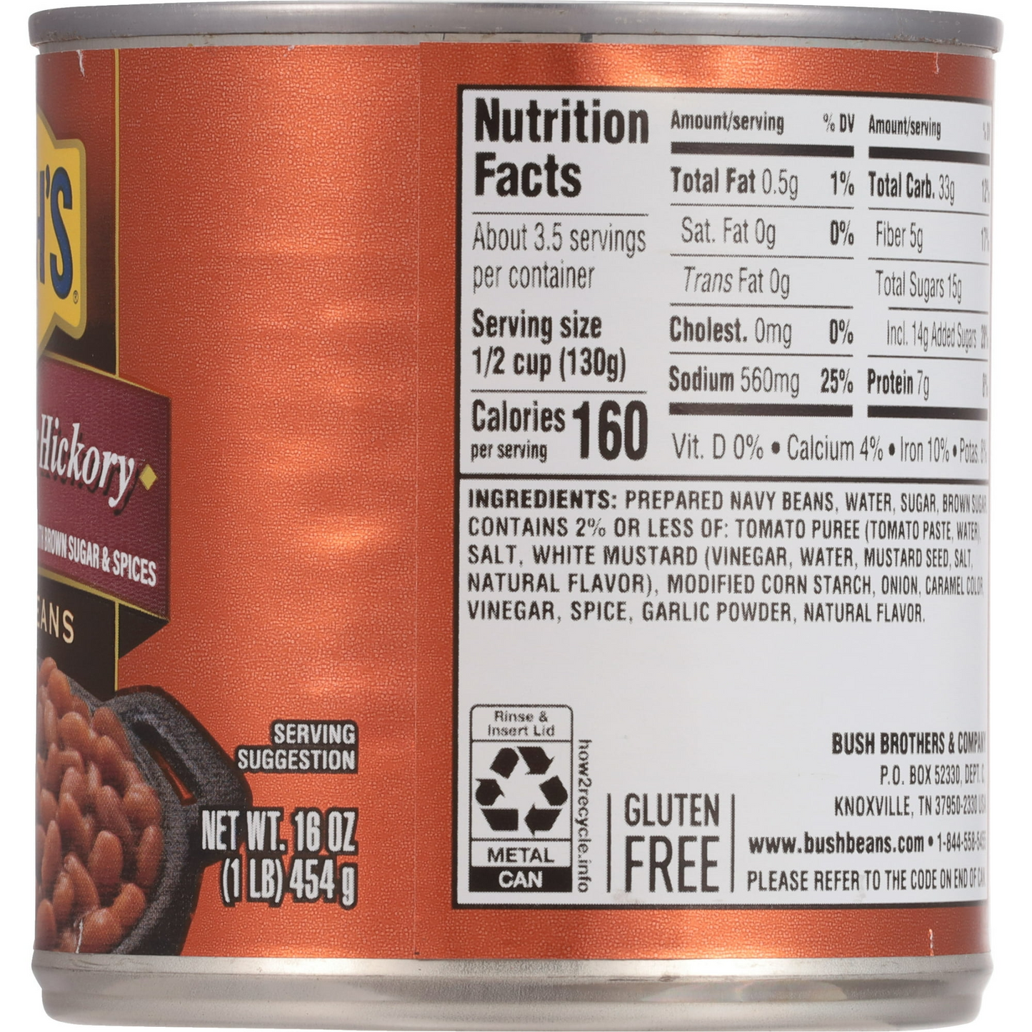 Bush's Brown Sugar Hickory Baked Beans, Canned Beans, 16 oz Can