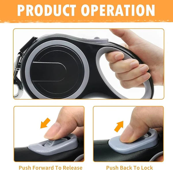 26Ft Heavy Duty Retractable Dog Leash – Tangle-Free, One-Hand Brake, for Dogs up to 110 lbs (Large)