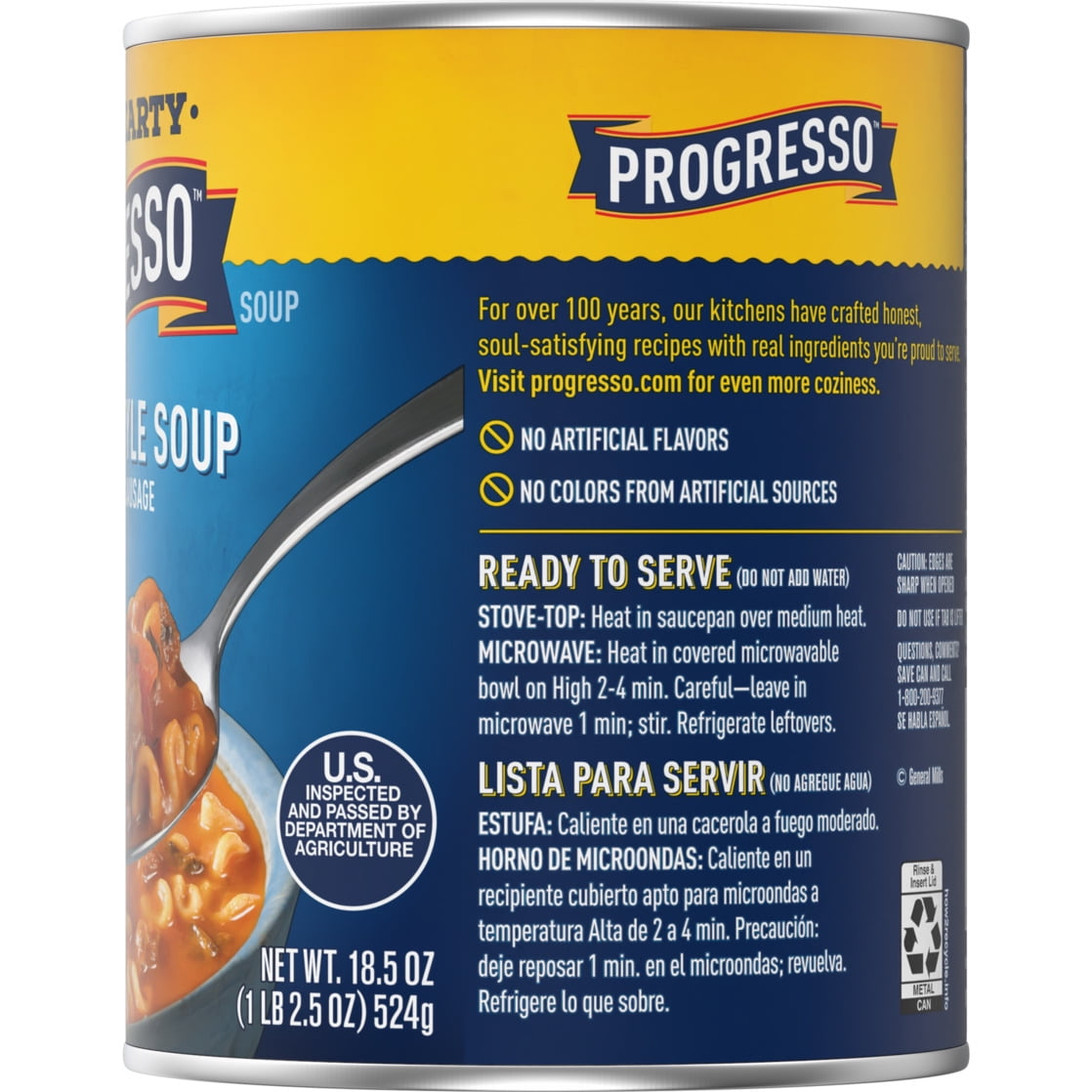 Progresso Rich & Hearty, Lasagna-Style Soup With Italian Sausage, Canned Soup, 18.5 oz.