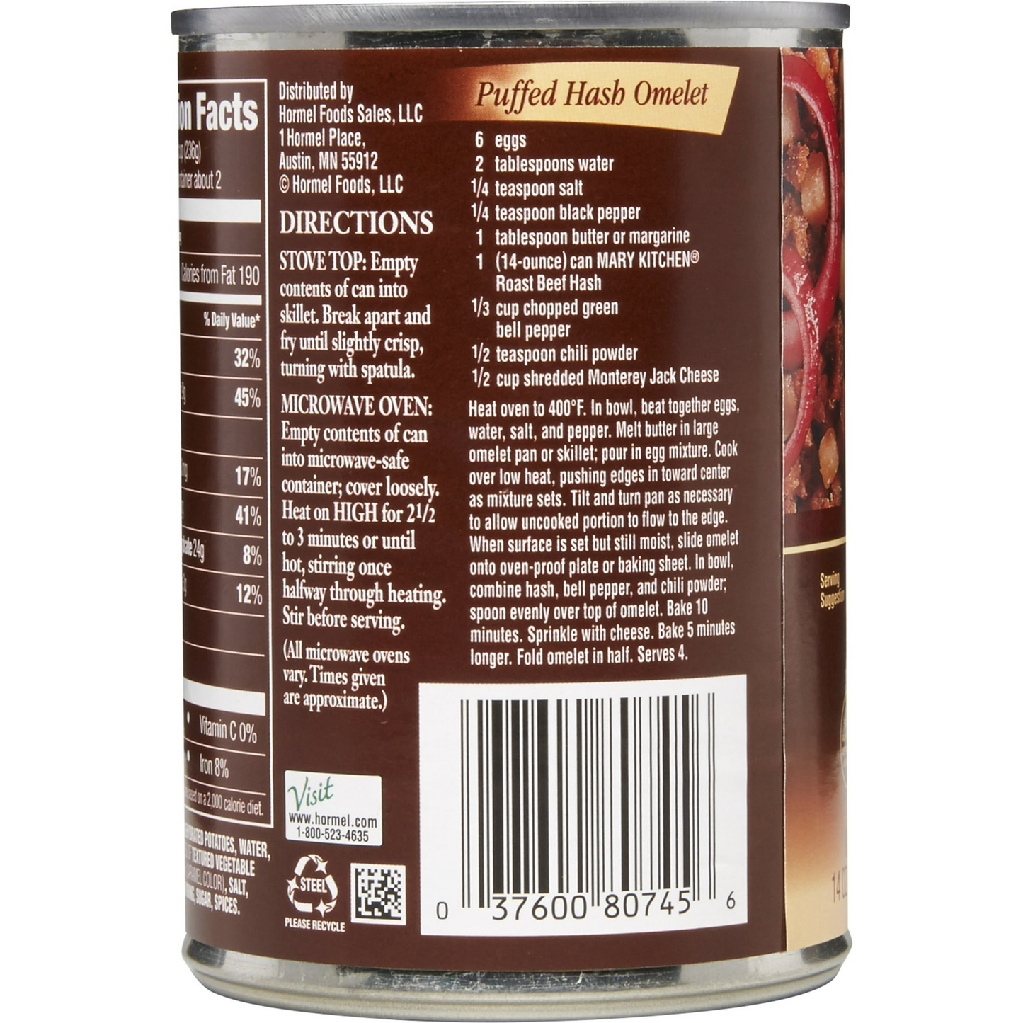 MARY KITCHEN Roast Beef Hash, Canned Roast Beef Hash, 14 oz Can