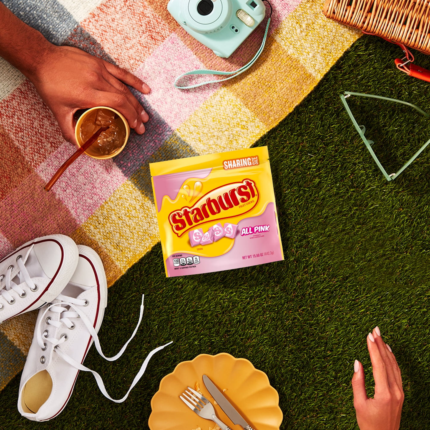 Starburst All Pink Fruit Chews Chewy Candy, Sharing Size, 15.6 oz Bag