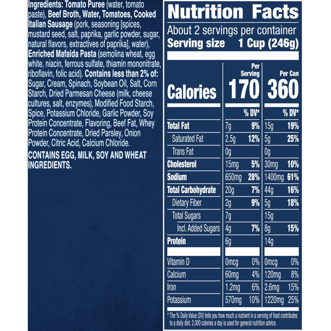 Progresso Rich & Hearty, Lasagna-Style Soup With Italian Sausage, Canned Soup, 18.5 oz.