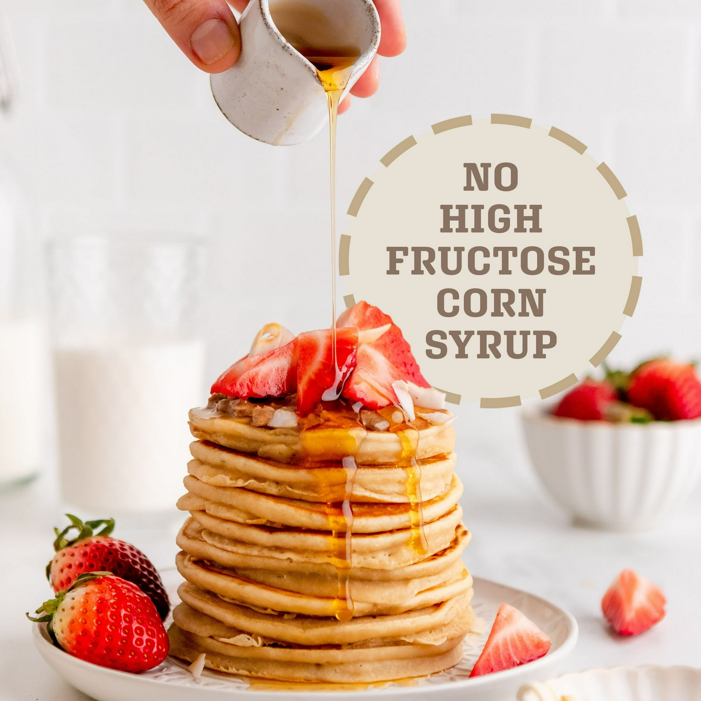 Maple Grove Farms Sugar Free Strawberry Syrup, Low Calorie Syrup, 24 fl oz Bottle