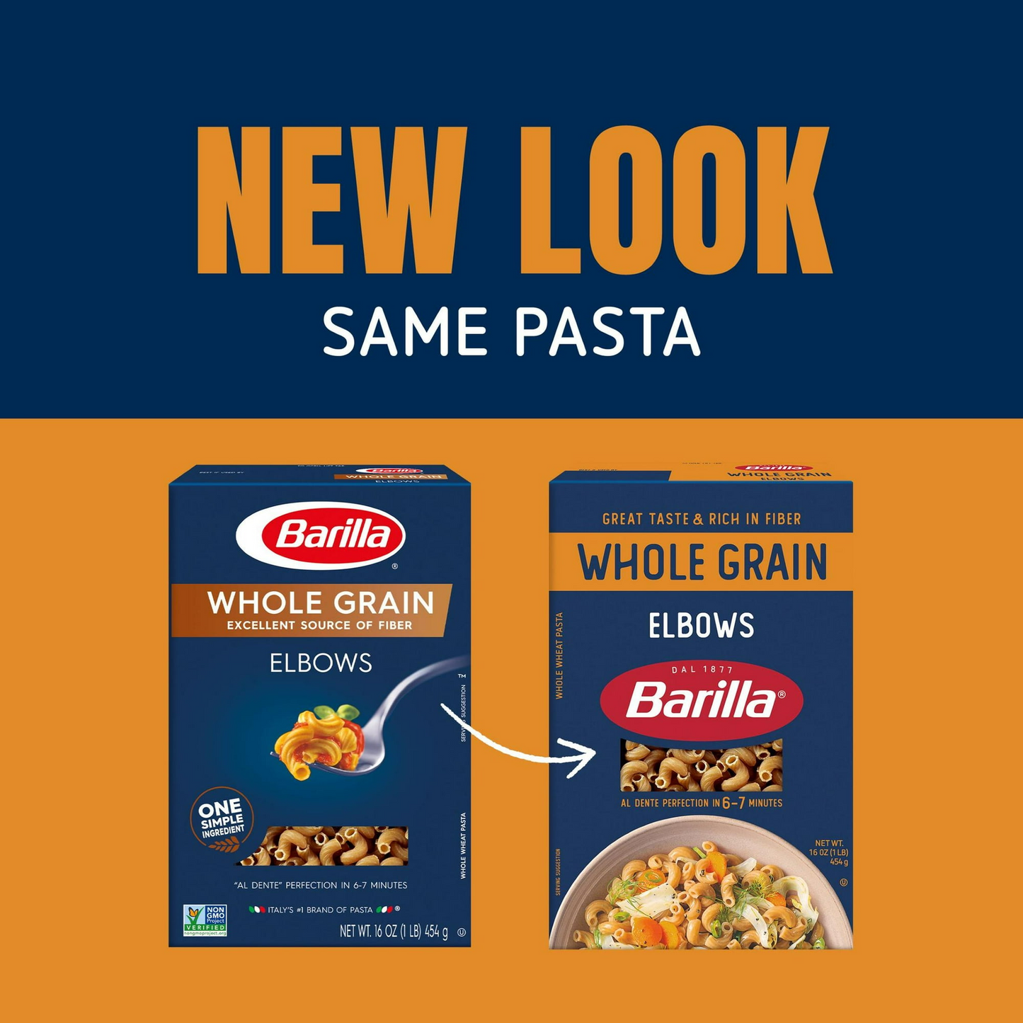 Barilla Whole Grain Elbows Pasta, 100% Whole Wheat, 16 oz Box