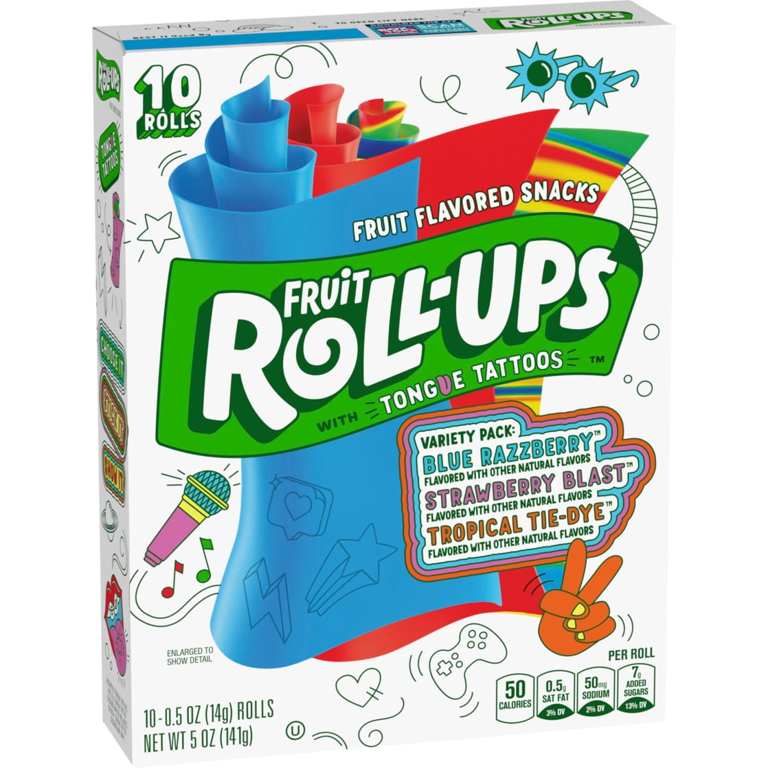 Fruit Roll-Ups Fruit Flavored Snacks, Stranger Things Edition, Variety Pack, 10 Count, 5 oz