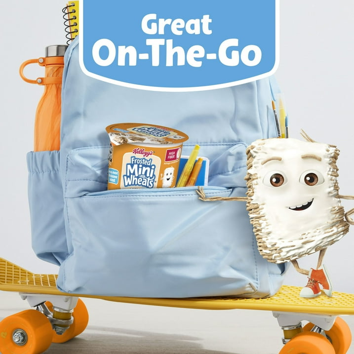 Kellogg's Frosted Mini-Wheats Cold Breakfast Cereal Cup, High-Fiber, Whole Grain, Original, 2.5oz Cup (1 Cup)