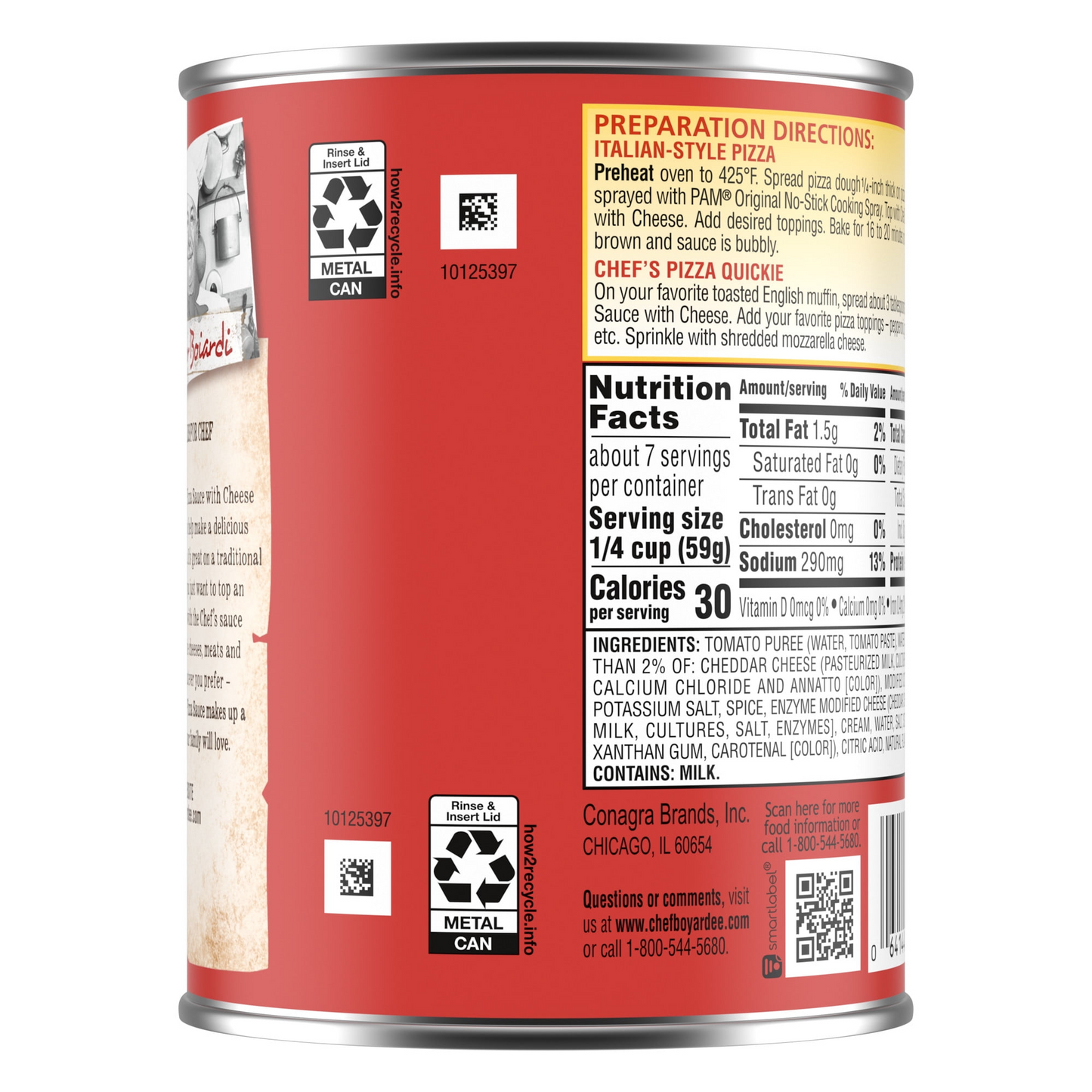 Chef Boyardee Pizza Sauce with Cheese, Ready-to-Eat Meal, 15 oz.