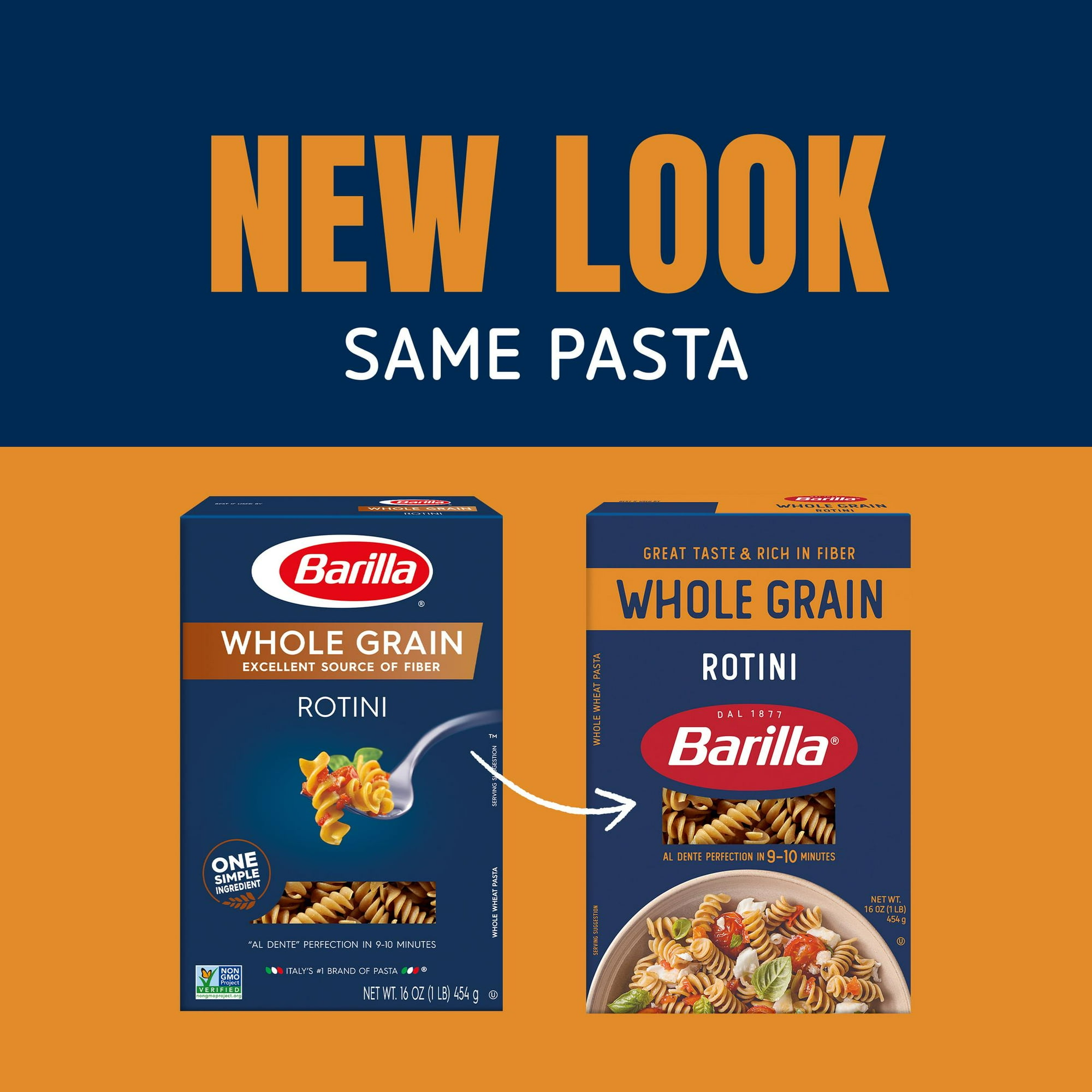 Barilla Whole Grain Rotini Pasta, 100% Whole Wheat, 16 oz. Box
