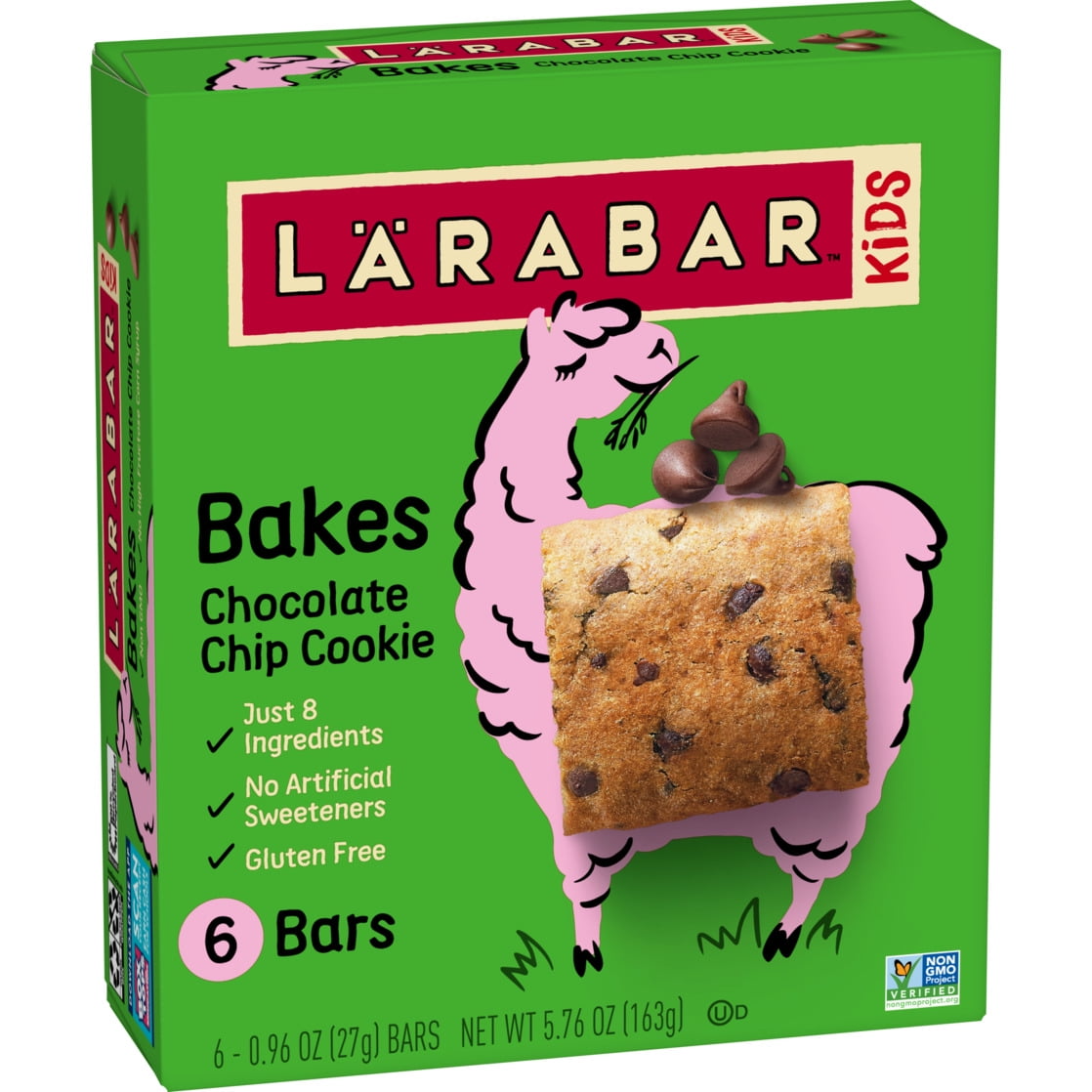 Larabar Kids Bakes Chocolate Chip Cookie Gluten Free Bars, 5.76 oz, 6 Ct