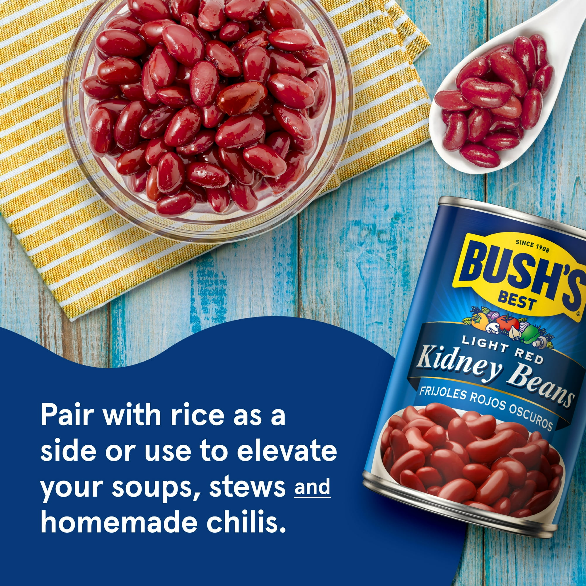 Bush's Light Red Kidney Beans, Canned Dark Red Kidney Beans, 16 oz Can