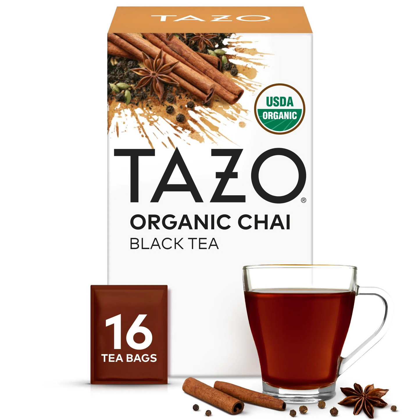 TAZO Organic Chai Black Tea Bags, 16ct