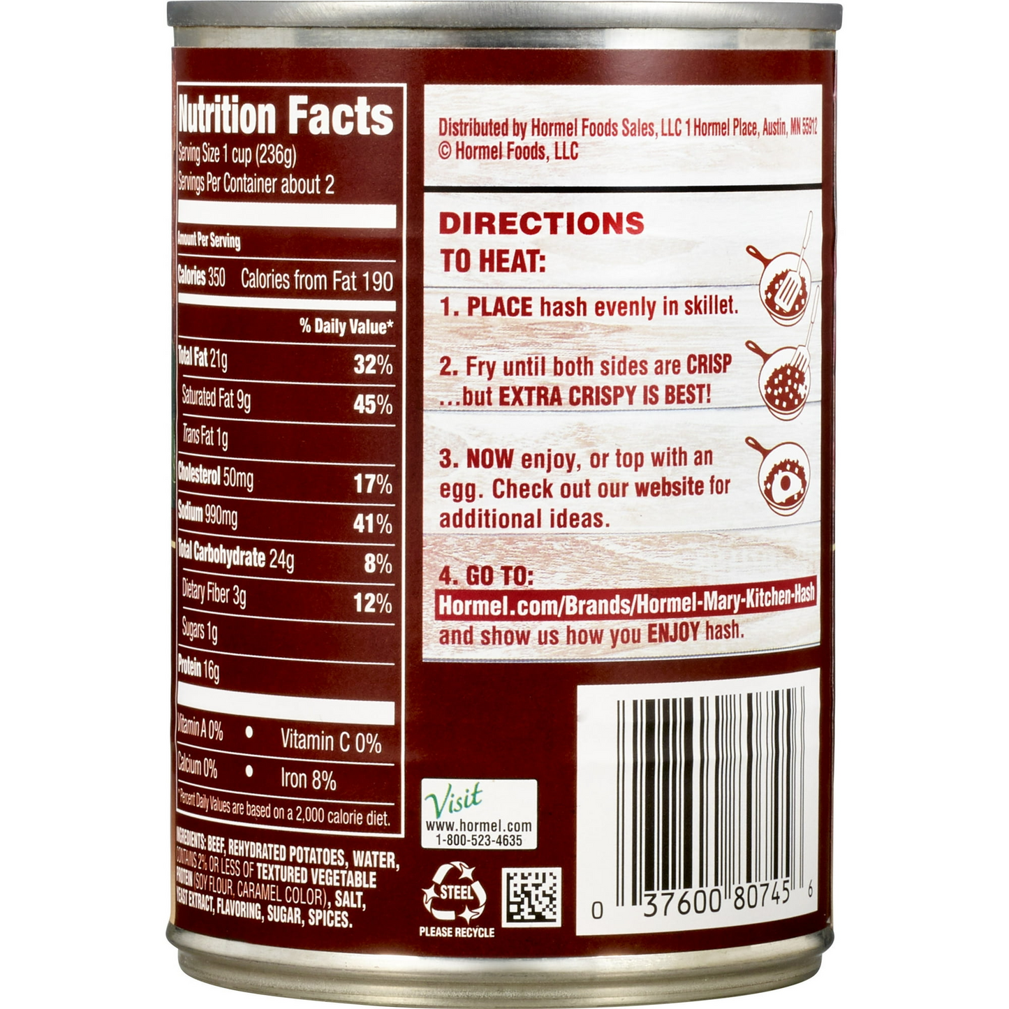 MARY KITCHEN Roast Beef Hash, Canned Roast Beef Hash, 14 oz Can