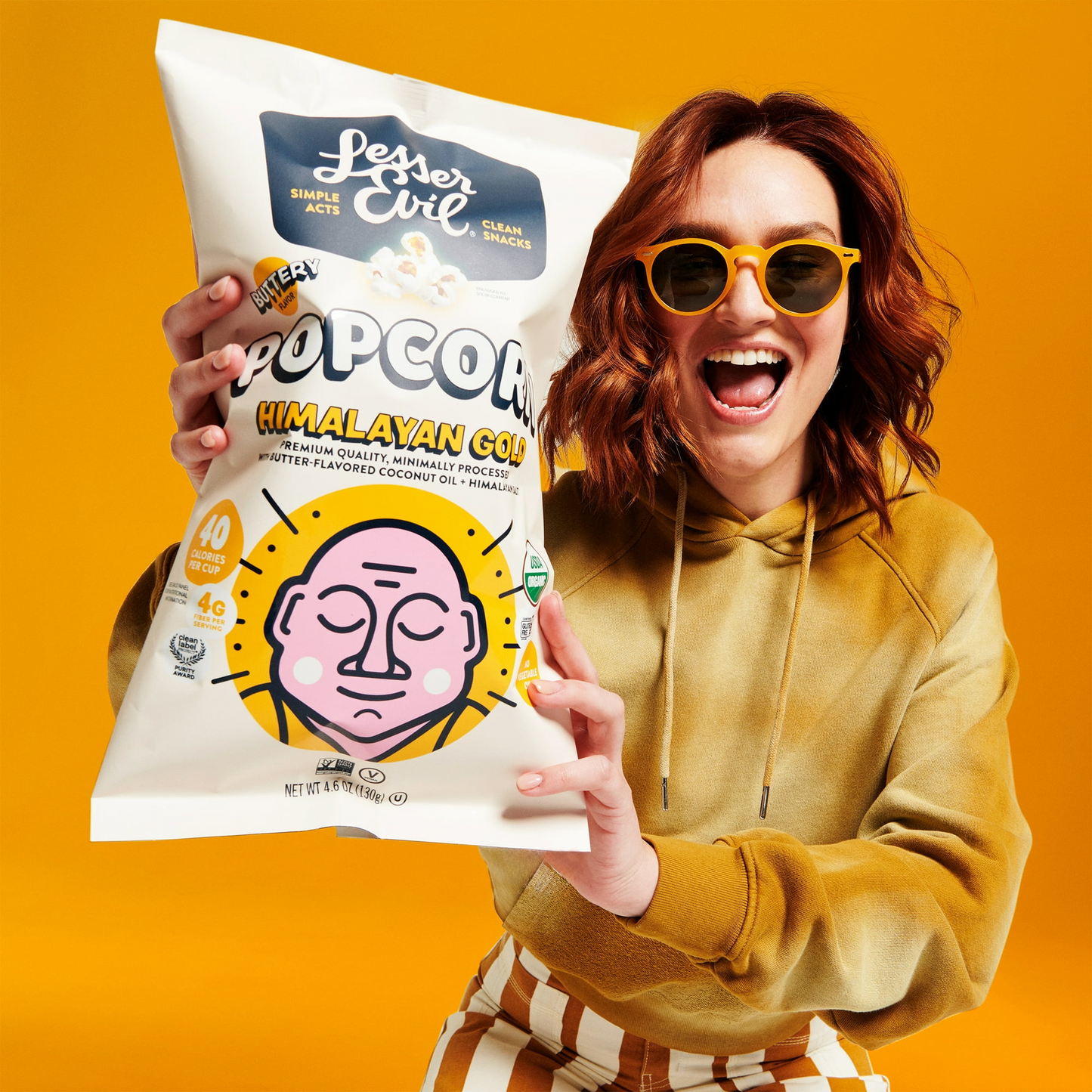 Lesserevil, Organic Popcorn, Himalayan Gold, Gluten-Free, 4.6oz