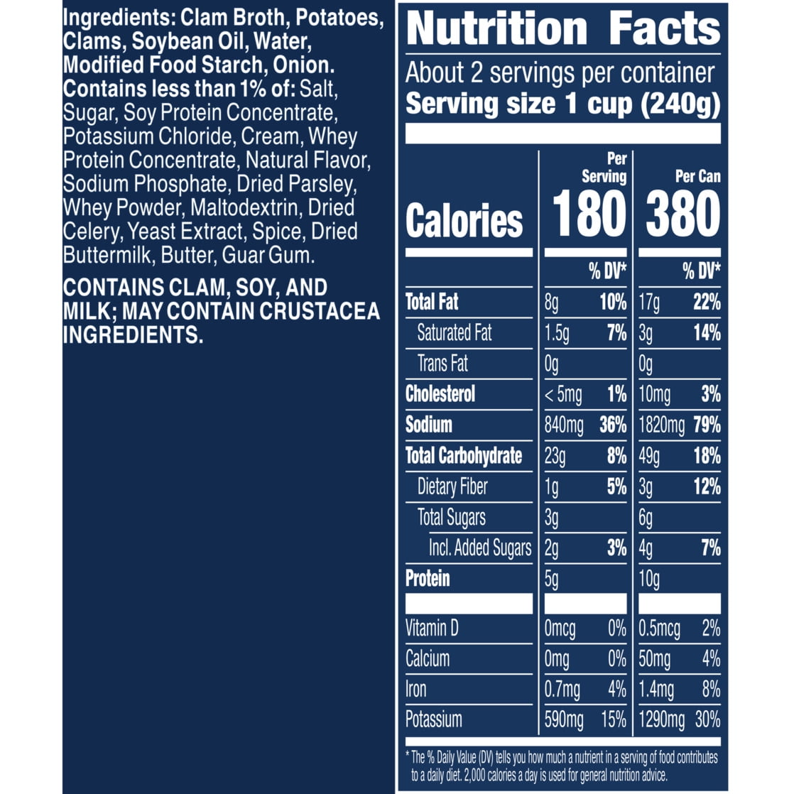 Progresso New England Clam Chowder Soup, Traditional Canned Soup, Gluten Free, 18.5 oz