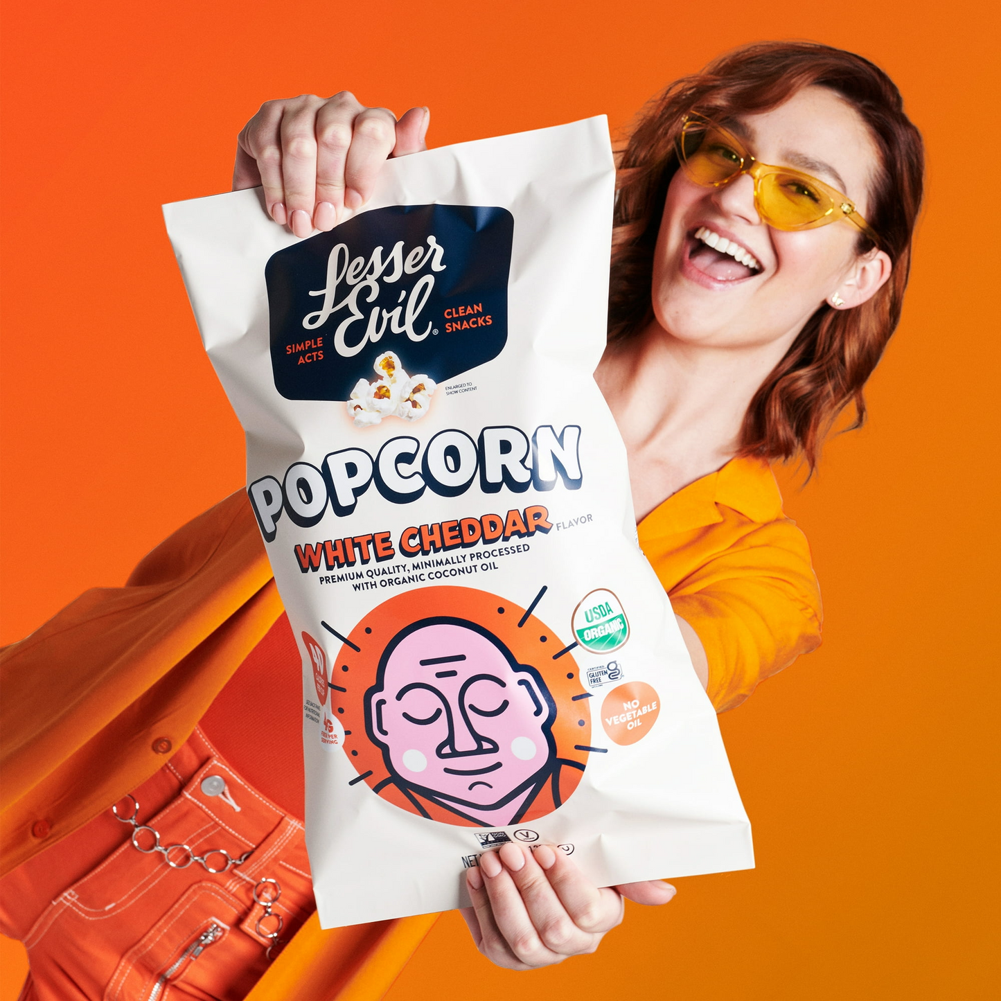 LesserEvil, Organic Popcorn, White Cheddar