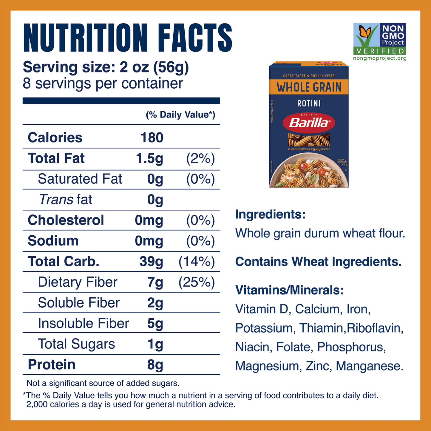 Barilla Whole Grain Rotini Pasta, 100% Whole Wheat, 16 oz. Box