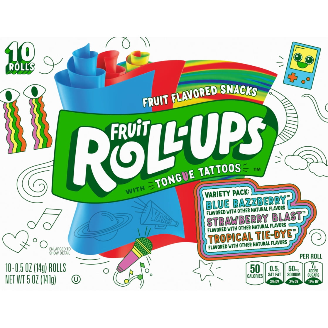 Fruit Roll-Ups Fruit Flavored Snacks, Stranger Things Edition, Variety Pack, 10 Count, 5 oz