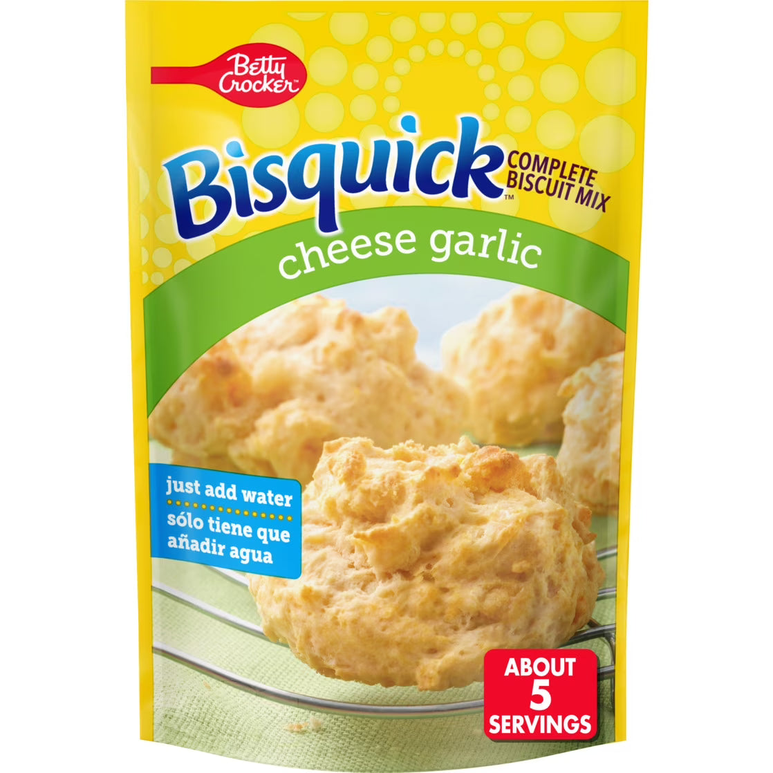 Betty Crocker Bisquick Complete Cheese Garlic Biscuit Mix,Easy homemade Cheddar Biscuits 7.75 oz