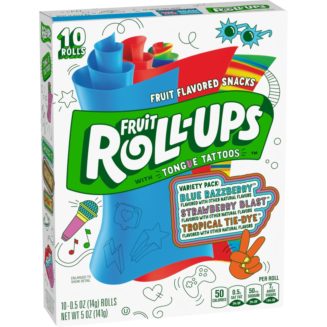 Fruit Roll-Ups Fruit Flavored Snacks, Stranger Things Edition, Variety Pack, 10 Count, 5 oz
