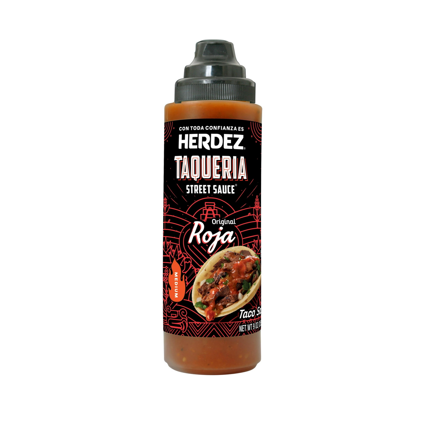 Herdez Taqueria Street Liquid Sauce Roja Taco Sauce, 9 Oz Bottle