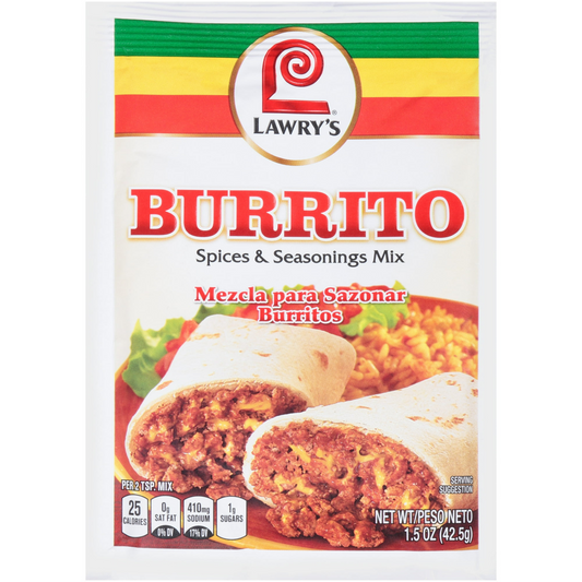 Lawry's Burrito Seasoning Mix, 1.5 oz Packet
