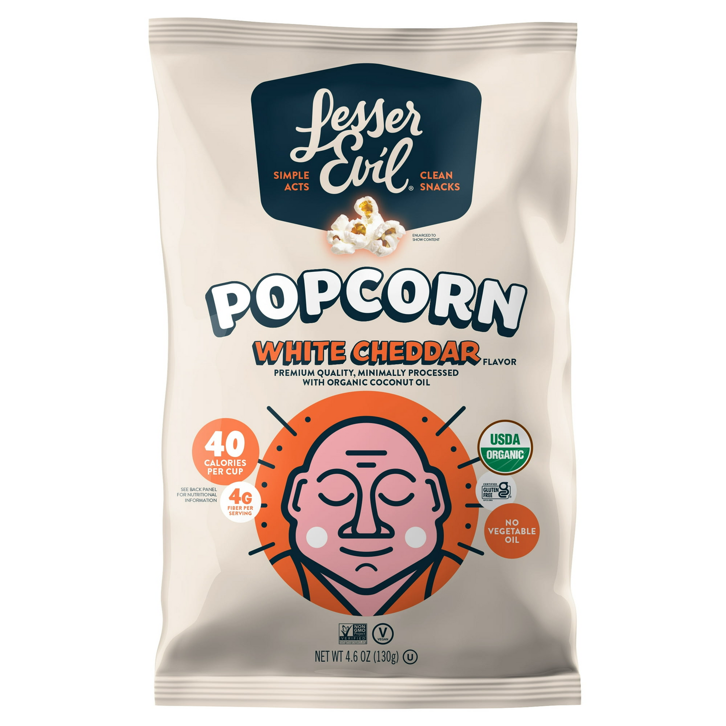 LesserEvil, Organic Popcorn, White Cheddar