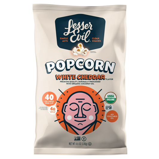LesserEvil, Organic Popcorn, White Cheddar