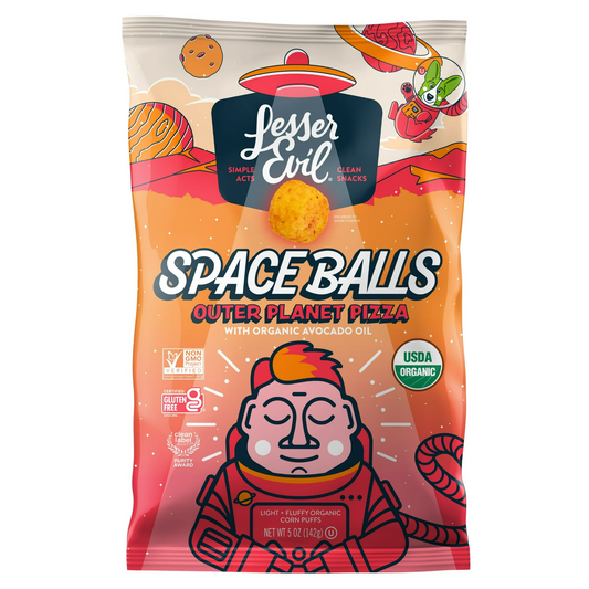 LesserEvil Space Balls, Outer Planet Pizza, 5 oz