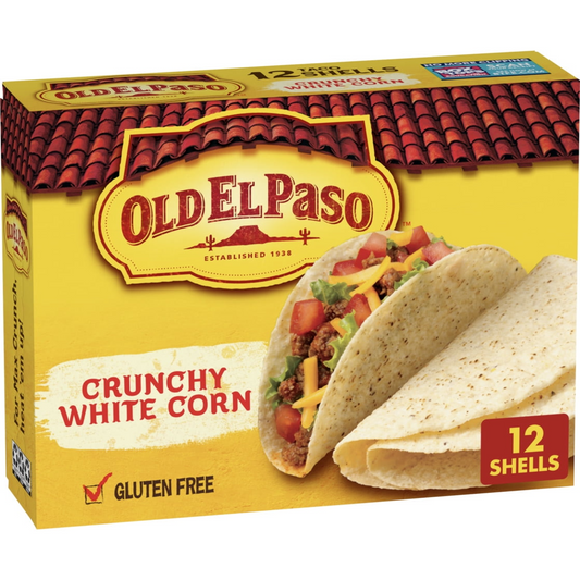 Old El Paso Crunchy White Corn Taco Shells, Gluten Free, 12 Ct., 4.6 oz.