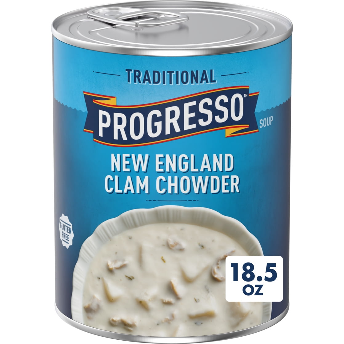 Progresso New England Clam Chowder Soup, Traditional Canned Soup, Gluten Free, 18.5 oz