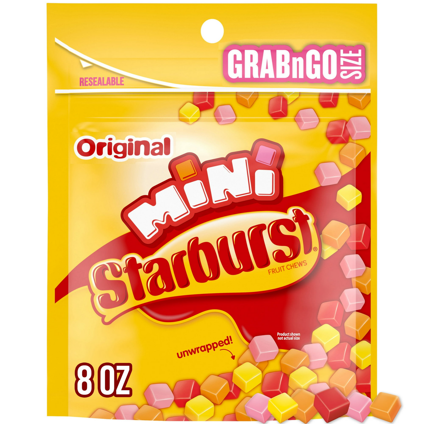 Starburst Minis Original Fruit Chews Chewy Candy, Grab N Go, 8 oz Bags