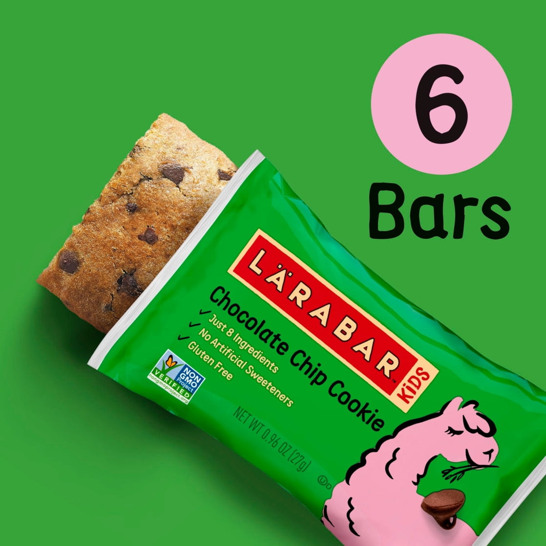 Larabar Kids Bakes Chocolate Chip Cookie Gluten Free Bars, 5.76 oz, 6 Ct