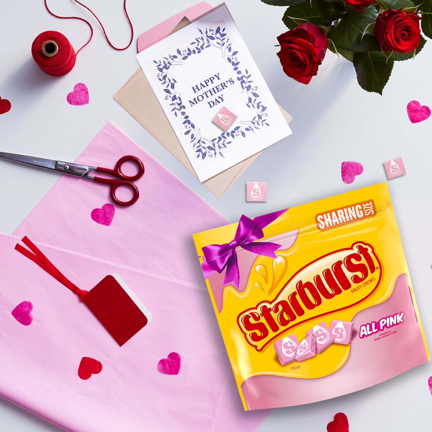 Starburst All Pink Fruit Chews Chewy Candy, Sharing Size, 15.6 oz Bag