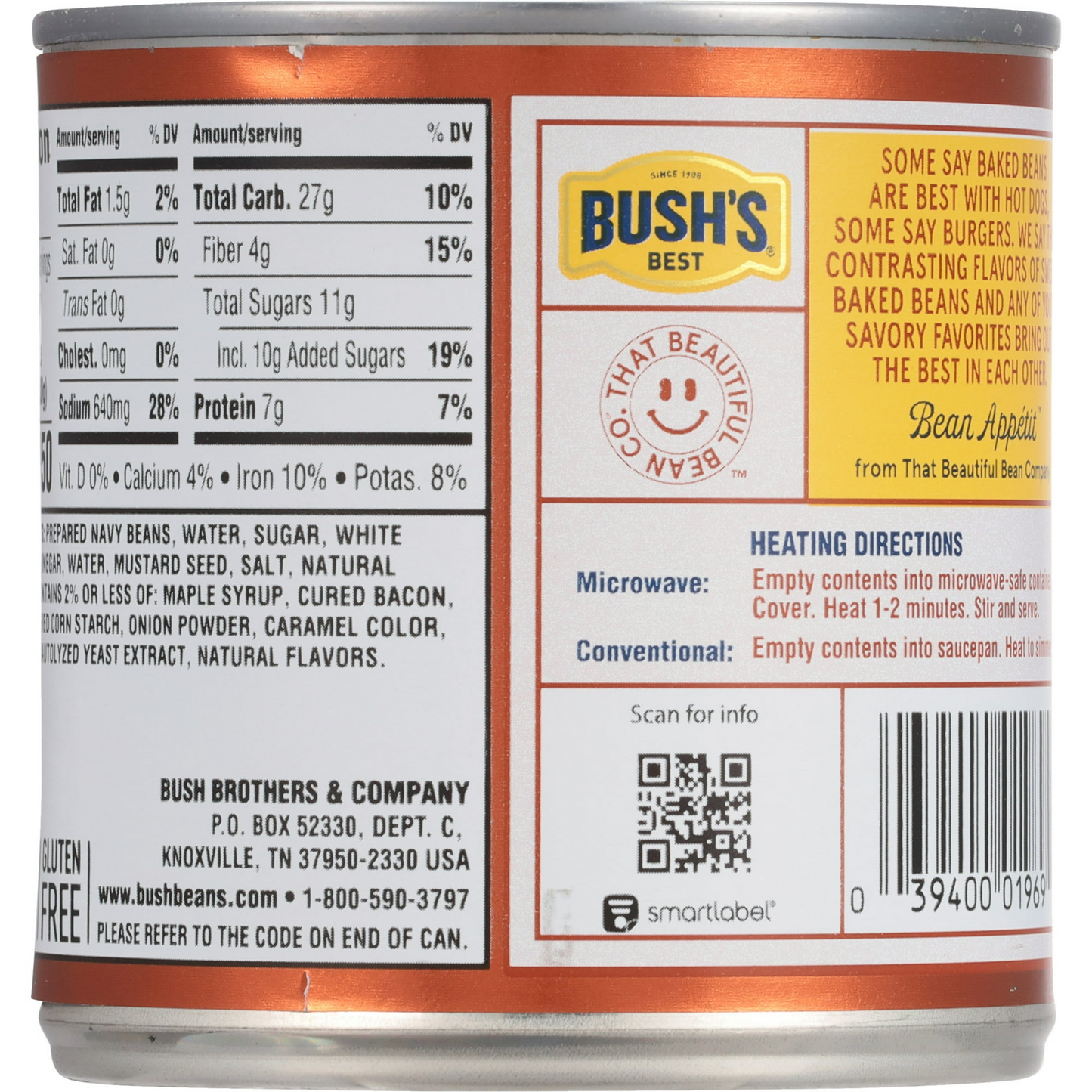 Bush's Maple and Cured Bacon Baked Beans, Canned Beans, 16 oz Can
