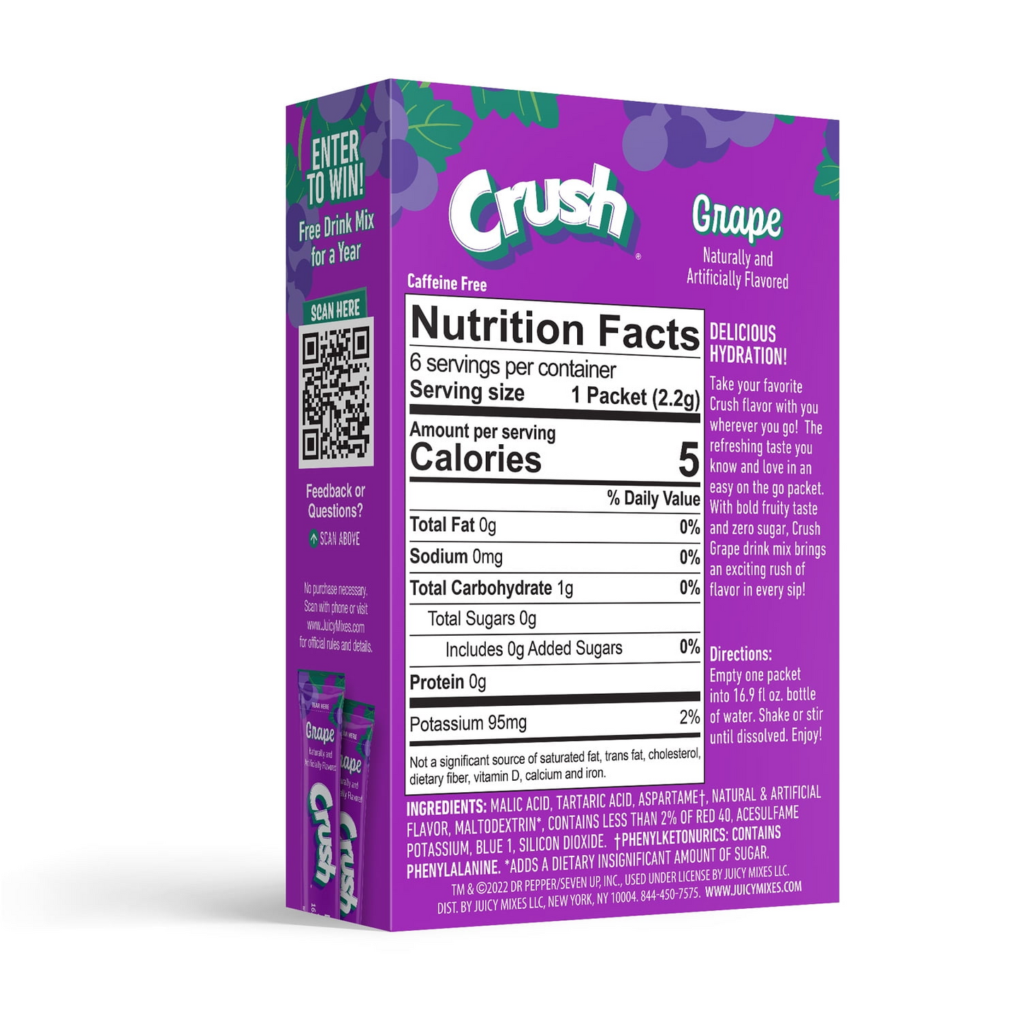 Crush Grape Powder Drink Mix, Sugar-Free, 6 Count
