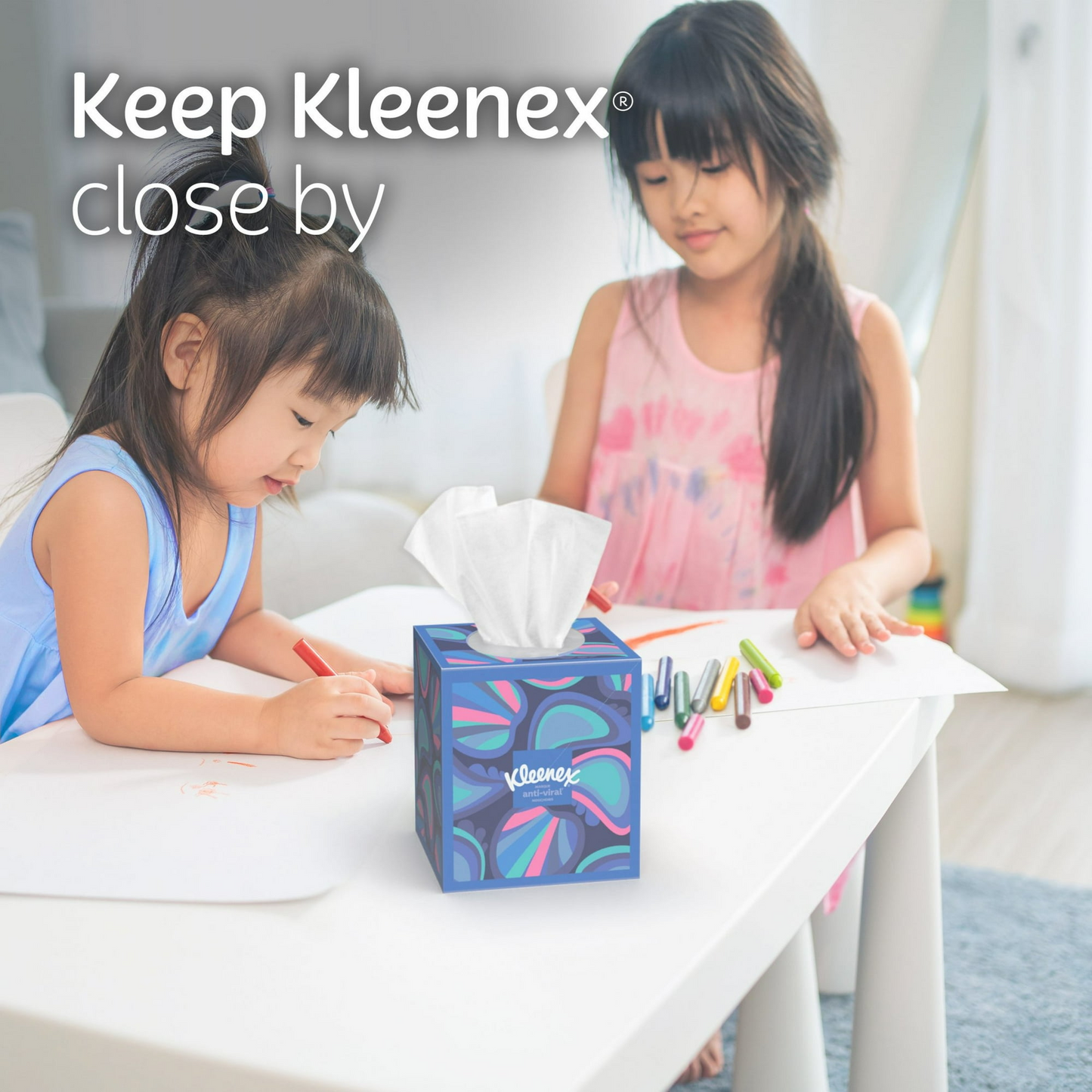 Kleenex Anti-Viral Facial Tissues, 1 Cube Box, 55 Tissues per Box, 3-Ply