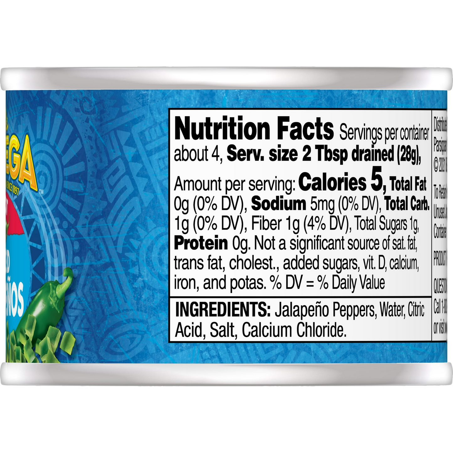 Ortega Hot Diced Jalapenos, Kosher, 4 oz Can