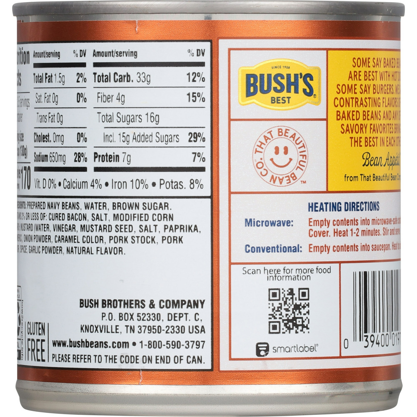 Bush's Country Style Baked Beans, Canned Beans, 16 oz Can