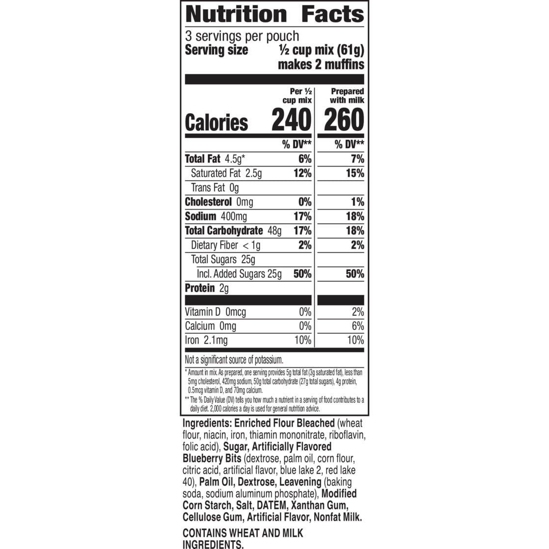 Betty Crocker Blueberry Muffin Mix, Easy Baking Mix, 6.5 oz.