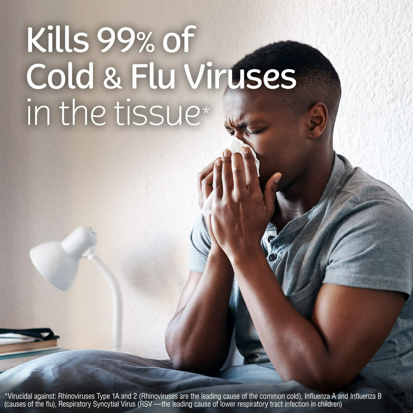 Kleenex Anti-Viral Facial Tissues, 1 Cube Box, 55 Tissues per Box, 3-Ply