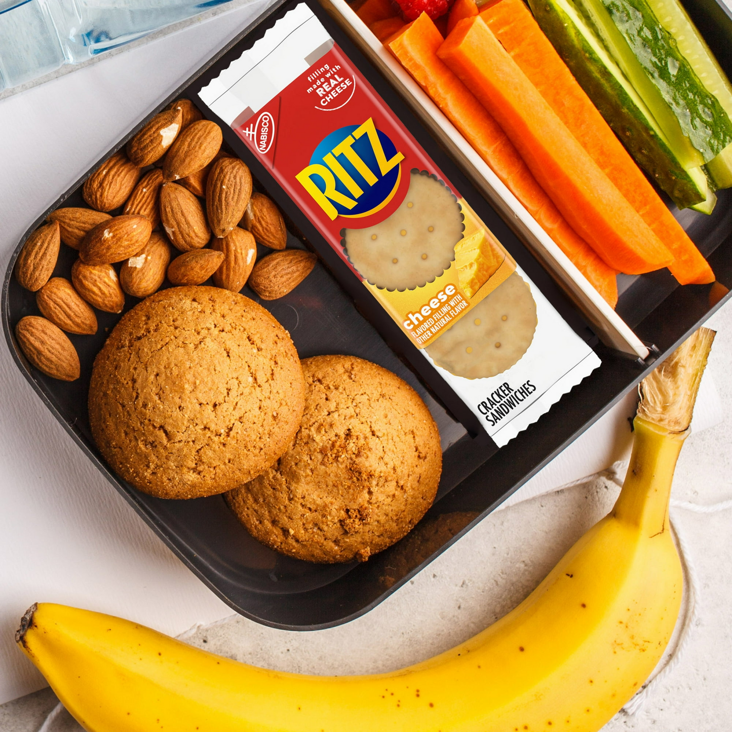 RITZ Cheese Sandwich Crackers, Lunch Snacks, 8 Snack Packs (6 Crackers Per Pack)