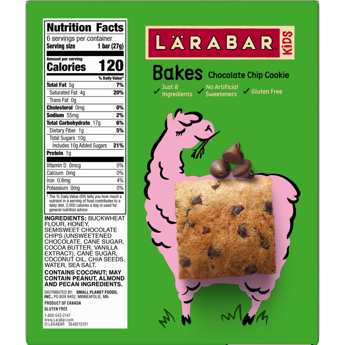 Larabar Kids Bakes Chocolate Chip Cookie Gluten Free Bars, 5.76 oz, 6 Ct