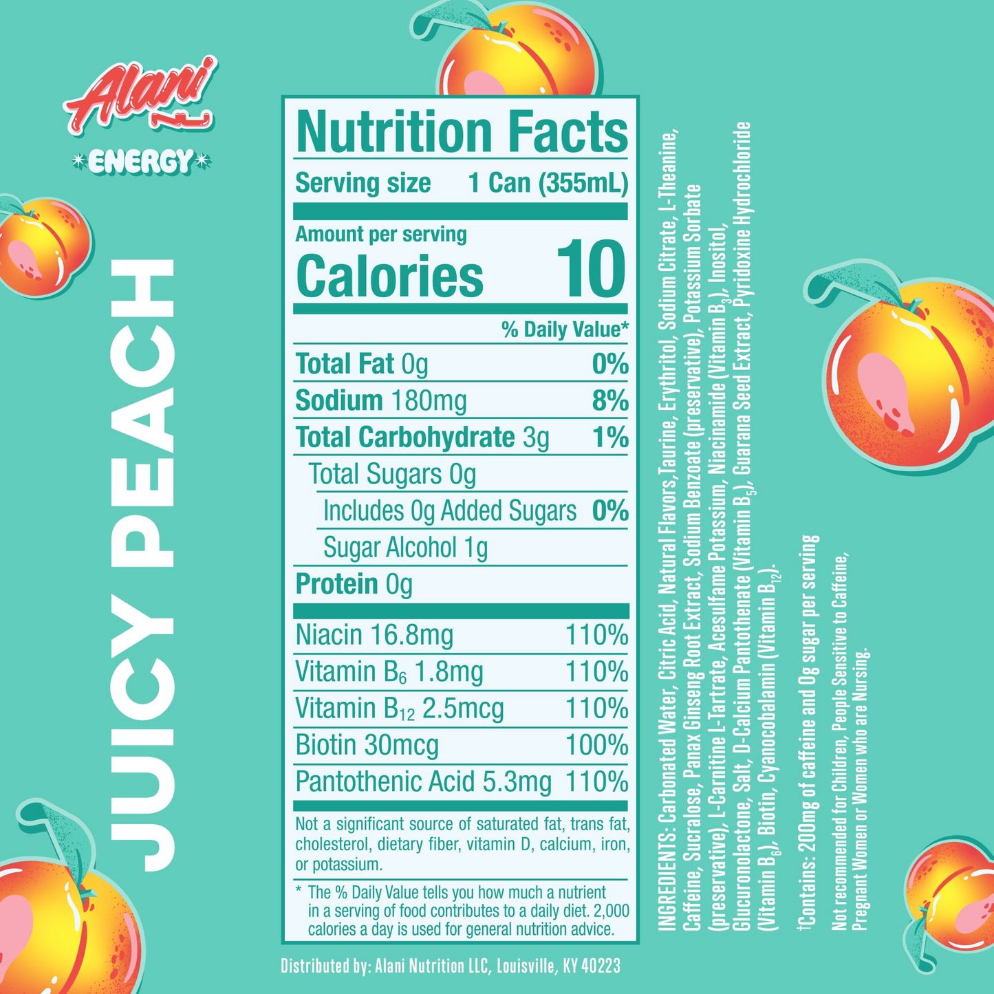 Alani, Juicy Peach, 12 fl oz, Single Can