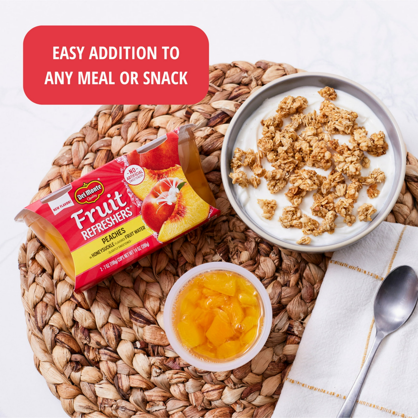 Del Monte Fruit refreshers Grapefruit and Oranges Fruit Cup Snacks in Sweetened Water, 7 oz Cup (Pack of 2)