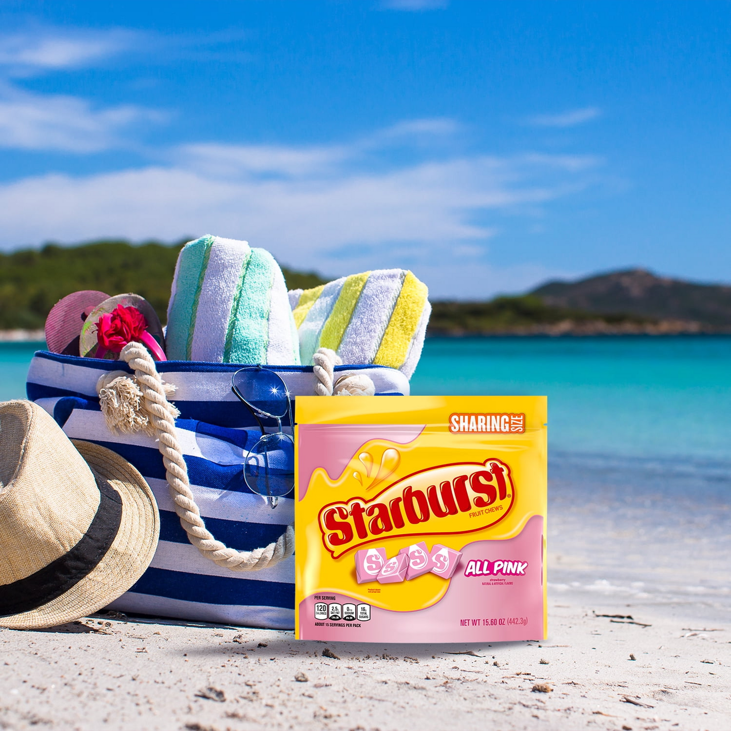 Starburst All Pink Fruit Chews Chewy Candy, Sharing Size, 15.6 oz Bag