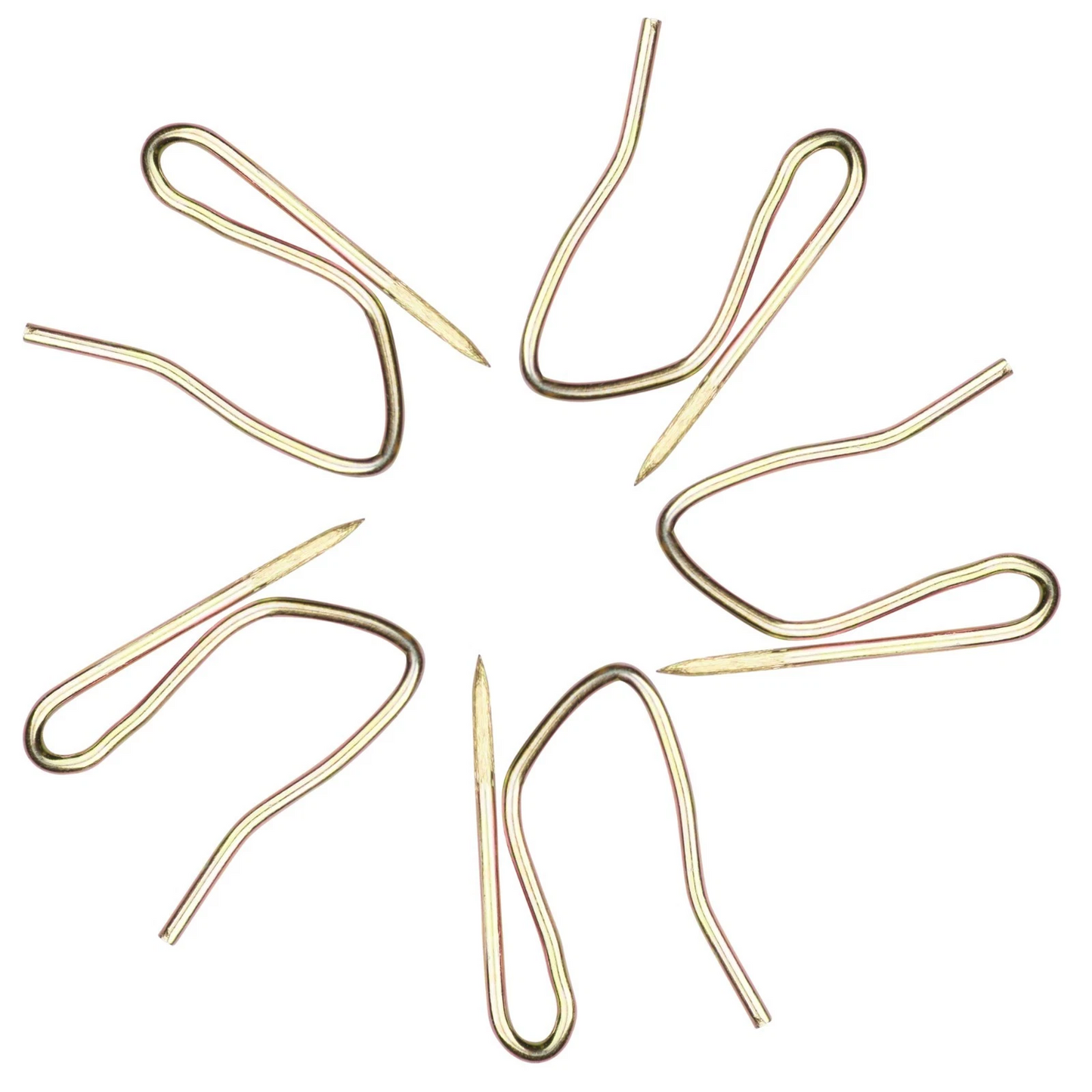 120Pcs Drapery Hooks Pins27mmx20mm",Metal Single Prongs Curtain Hook,golden hue