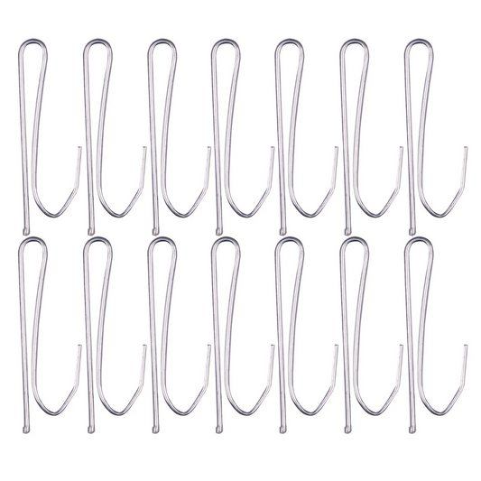 50Pcs Drapery Hooks Pins 2.75x0.75",Metal Single Prongs Curtain Hook,Silver Tone